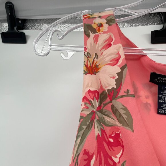 Jones New York Signature Silk Blend Floral Midi Slip Dress Pink/Multi Size 10 - Picture 5 of 8